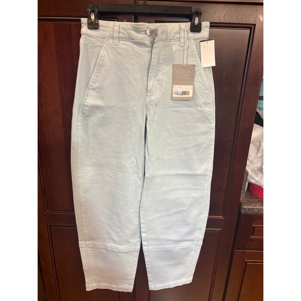 Everlane Utility Barrel Jeans Light Wash Cropped Tapered Denim Size 0 NWT - Picture 13 of 13